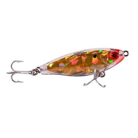 Mirrolure Mirrodine Suspending Twitchbait, 2 58, 38 Oz, 3D Eyes, Clear Gold Broken Glass 17MR-GBG